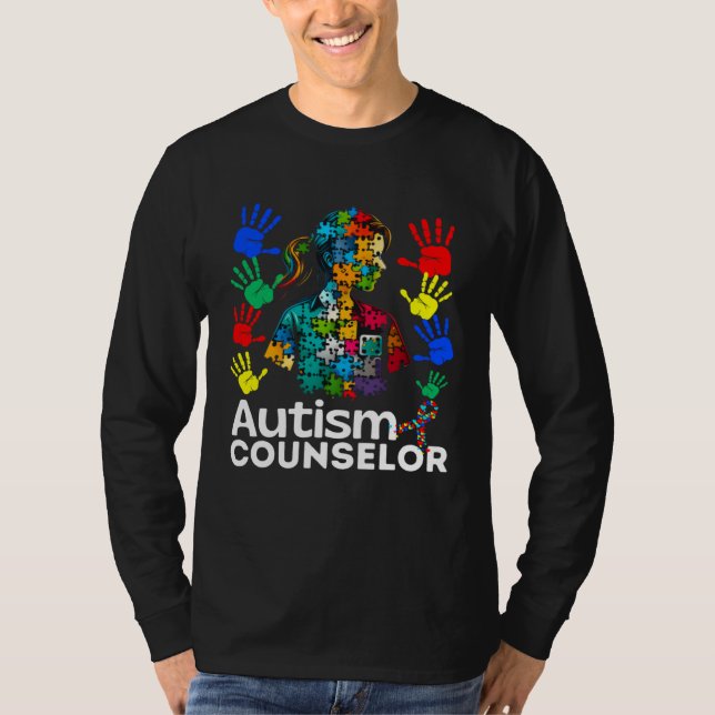 Autism Counselor Navigating Autism Autism Counseli T-Shirt (Vorderseite)