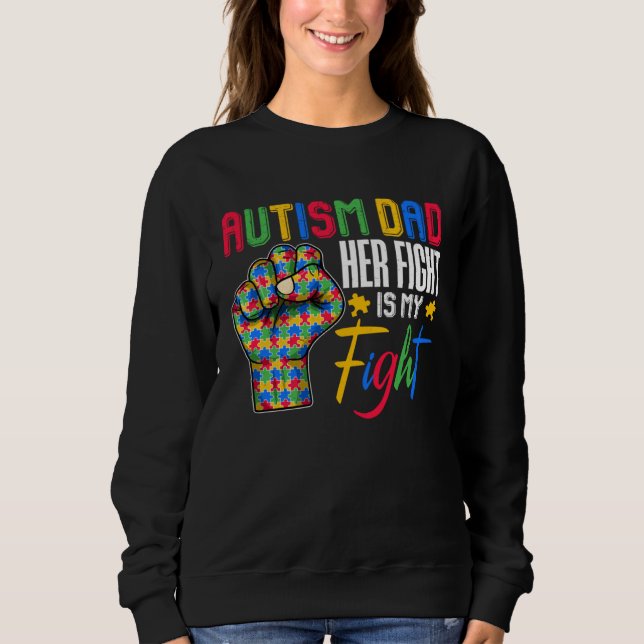 Autism Dad Puzzle Fist Autism Awareness Family Mat Sweatshirt (Vorderseite)