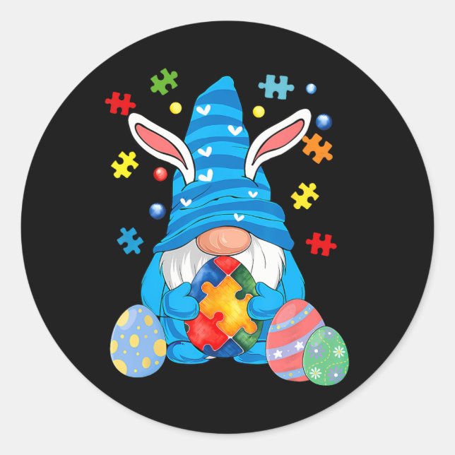 Autism Easter Gnomes Autism Awareness Easter Day G Runder Aufkleber (Vorderseite)