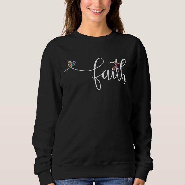 Autism Faith Cross Autism Autistic Autism Awarenes Sweatshirt (Vorderseite)