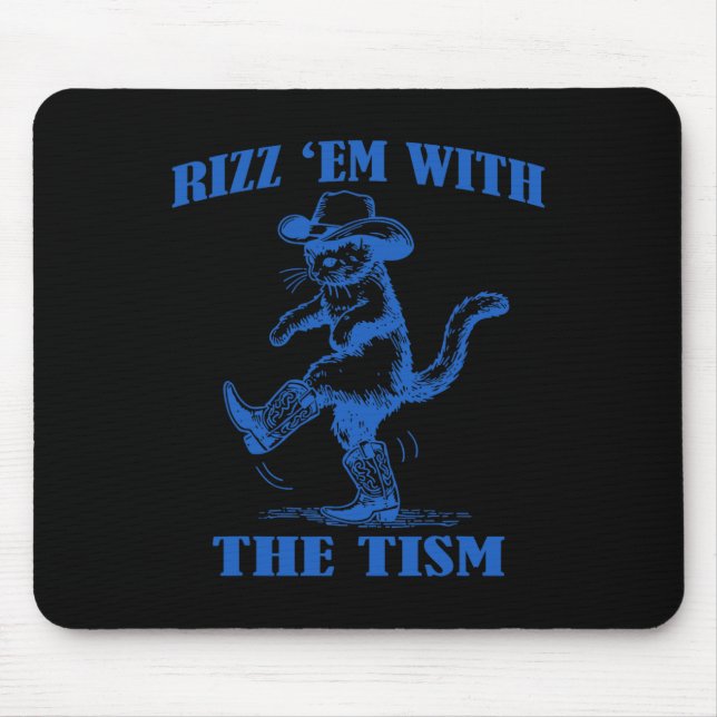 Autism Funny Rizz Em Funny Cat Rizz Em mit Ti Mousepad (Vorne)