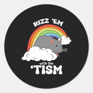 Autism Funny Rizz Em mit dem Tismusmememe Runder Aufkleber
