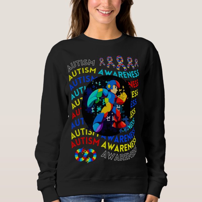 Autism Gamer Navigating Autism Autism Mom Dad Gami Sweatshirt (Vorderseite)