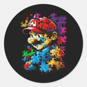 Autism Gamer Navigating Autismus T Autismus Mama V Runder Aufkleber