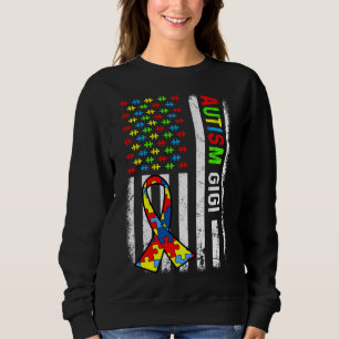 Autism Gigi American Flag Autismus Awareness Famil Sweatshirt