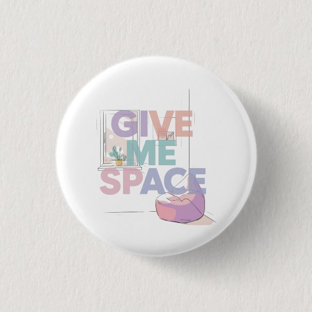 Autism Give Me Space Sensory Boundary Button Pin (Vorderseite)