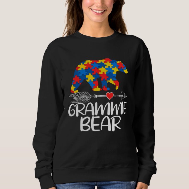 Autism Grammie Bear Autistic Support Autism Awaren Sweatshirt (Vorderseite)