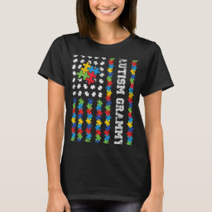 Autism Grammy American Flag Autiseness T-Shirt