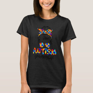Autism Granny Messy Bun Sonnenbrille Bandana Autis T-Shirt