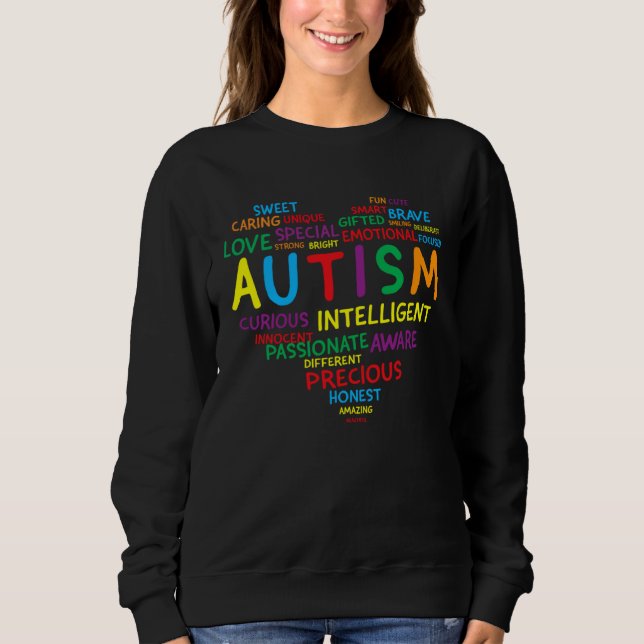 Autism Heart Proud Autism Men Women  Autism Awaren Sweatshirt (Vorderseite)