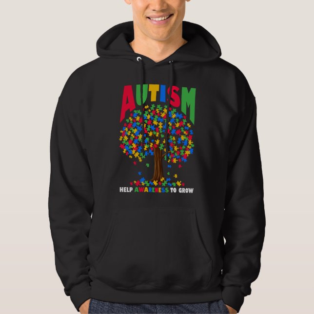 Autism Help Awareness To Grow Puzzle Tree Autism A Hoodie (Vorderseite)