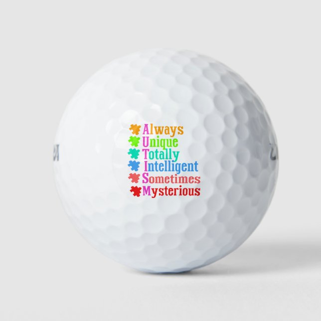 AUTISM Immer einzigartig, absolut intelligent Golfball (Vorderseite)