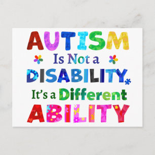 AUTISM ist keine Behinderung Postkarte