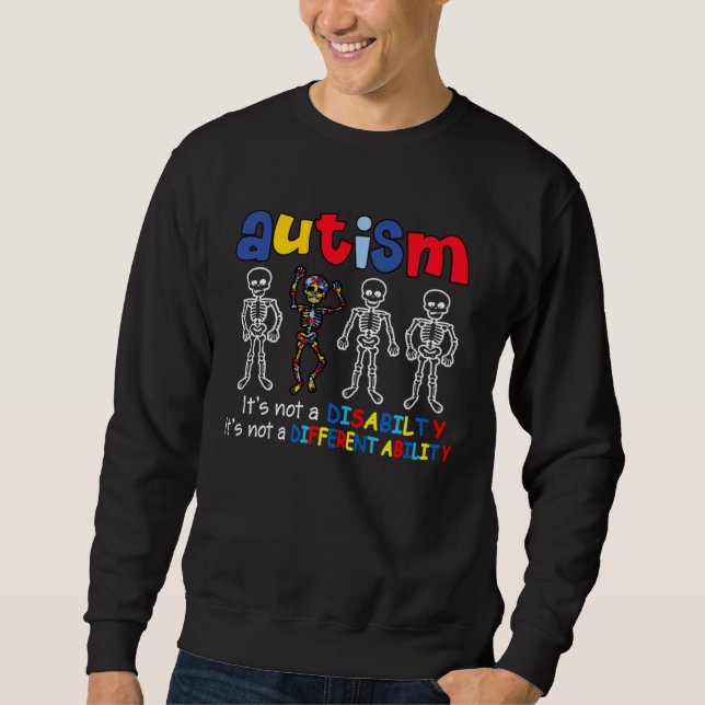 Autism it s a different ability Dabbing Dancing Sk Sweatshirt (Vorderseite)