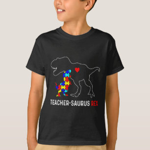 Autism Lehrer Dinosaur Teachersaurus Rex Awarenes T-Shirt