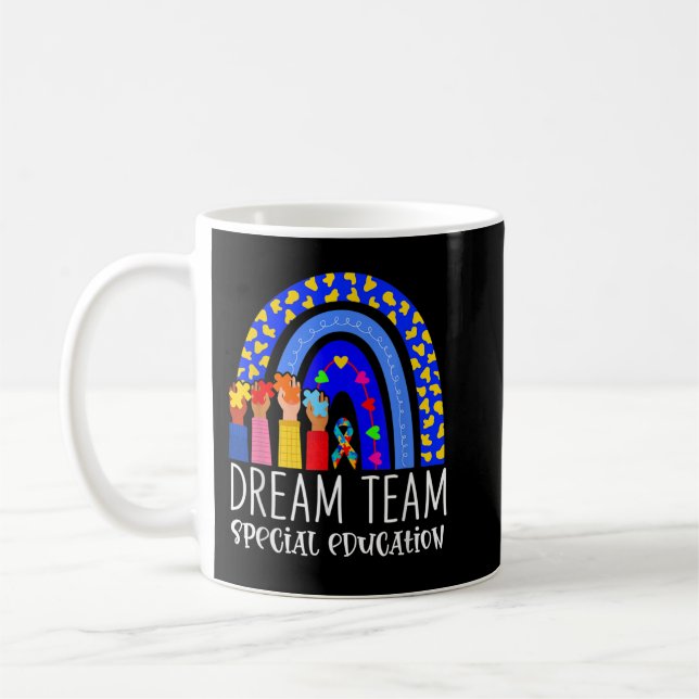 Autism Lehrer Traumteam Bildung Rainbo Kaffeetasse (Links)