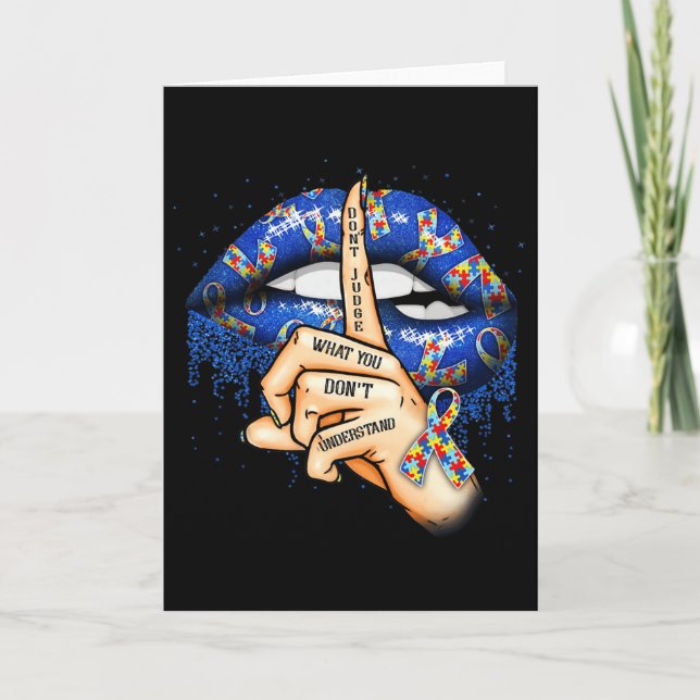 Autism Lips Autism Mom  Karte (Vorderseite)