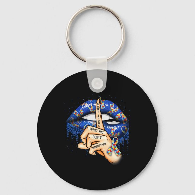 Autism Lips Autism Mom  Schlüsselanhänger (Vorderseite)