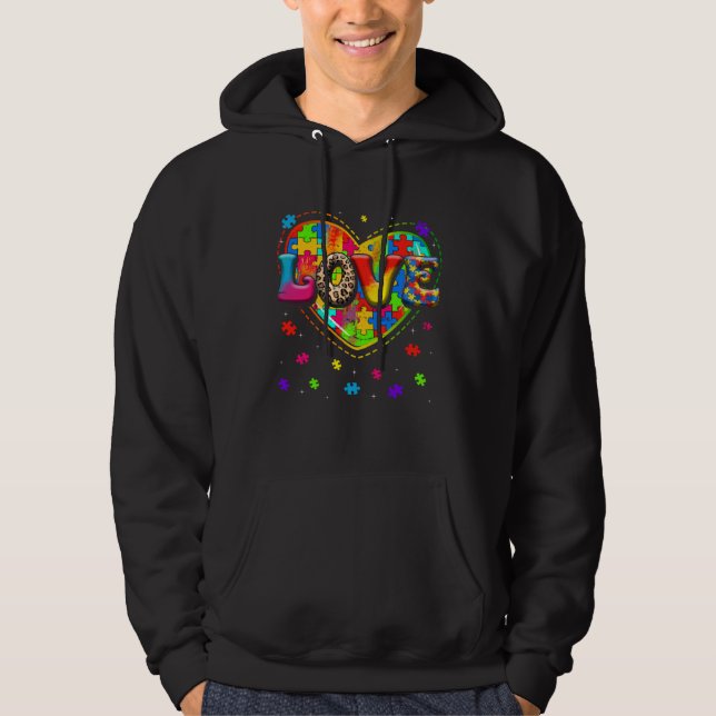 Autism Love Heart Autism Awareness Month For Men W Hoodie (Vorderseite)