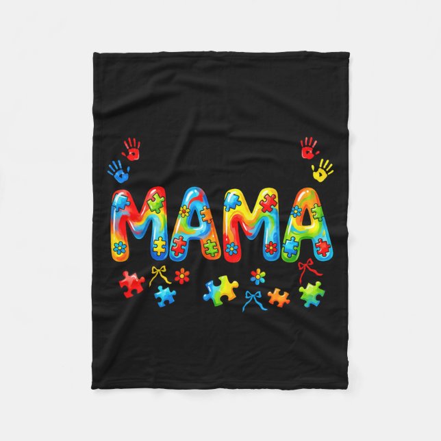 Autism Mama Autism Mutter Autism Bewusstsein Unter Fleecedecke (Vorderseite)