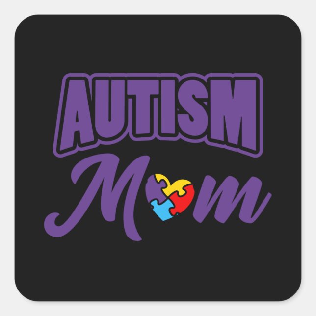 AUTISM MAMA Autismus Sensibilisierung Autistische  Quadratischer Aufkleber (Vorderseite)