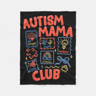 Autism Mama Club Retro Neurodiversitätsbewusstsein Fleecedecke
