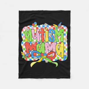 Autism Mama Mama Coquette Bow Autismus Bewusstsein Fleecedecke