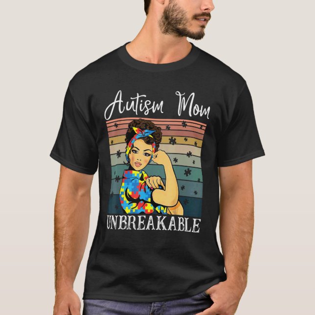 Autism-Mama Unzerbrechlich Starkes Mädchen T-Shirt (Vorderseite)