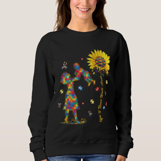 Autism Mom And Son Autism Awareness Puzzle Piece S Sweatshirt (Vorderseite)