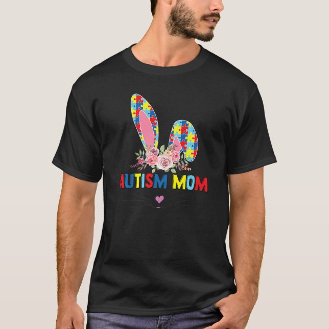 Autism Mom Bunny Easter apparel Puzzle Piece appar T-Shirt (Vorderseite)