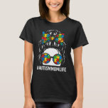 Autism Mom Life Puzzle Awareness Support Mom  T-Shirt<br><div class="desc">Celebrate strength and love with this vibrant “#AutismMomLife” design featuring colorful puzzle-pattern sunglasses and bow. This bold graphic represents autism awareness and the everyday journey of autism moms with pride and style. The bright puzzle pieces symbolize unity, diversity, and support within the autism community. Perfect for moms, advocates, and supporters,...</div>