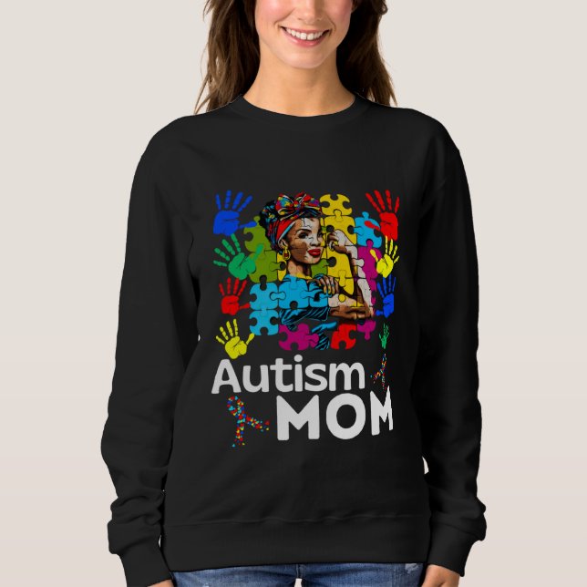 Autism Mom Navigating Autism Afro Mother Black Wom Sweatshirt (Vorderseite)