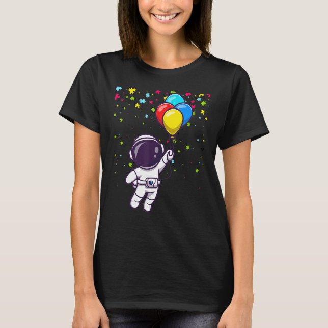 Autism Mom Teacher Youth Kids Astronaut Autism Awa T-Shirt (Vorderseite)