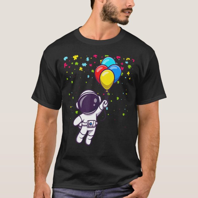 Autism Mom Teacher Youth Kids Astronaut Autism Awa T-Shirt (Vorderseite)