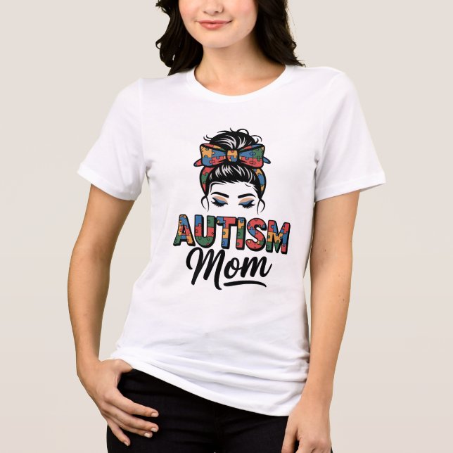 Autism Mom Tri-Blend Shirt (Vorderseite)