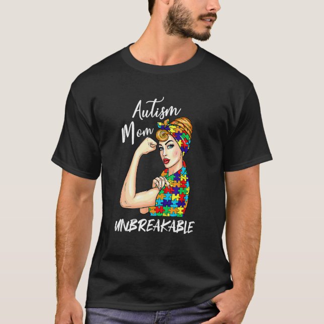 Autism-Mutter Unzerbrechlich   Autismusrisiko-Gesc T-Shirt (Vorderseite)