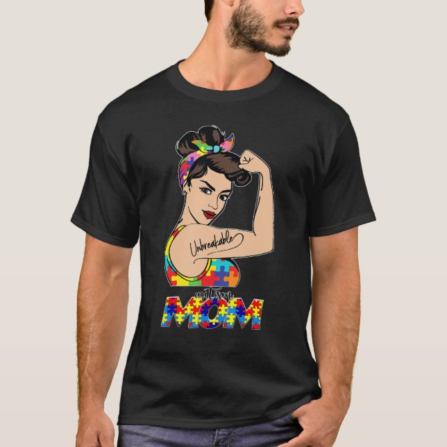 Autism-Mutter Unzerbrechlich  für Mutter Frau Auti T-Shirt (Vorderseite)