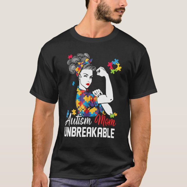 Autism-Mutter Unzerbrechliches Autismuserkennung F T-Shirt (Vorderseite)