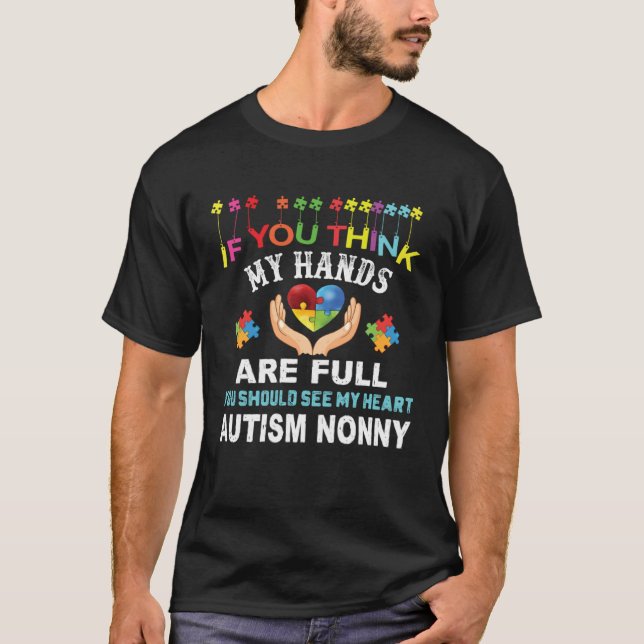 Autism Nonny  Autism Awareness Puzzle Piece Kindne T-Shirt (Vorderseite)