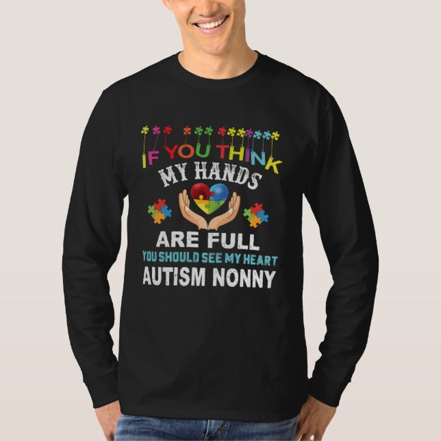 Autism Nonny  Autism Awareness Puzzle Piece Kindne T-Shirt (Vorderseite)