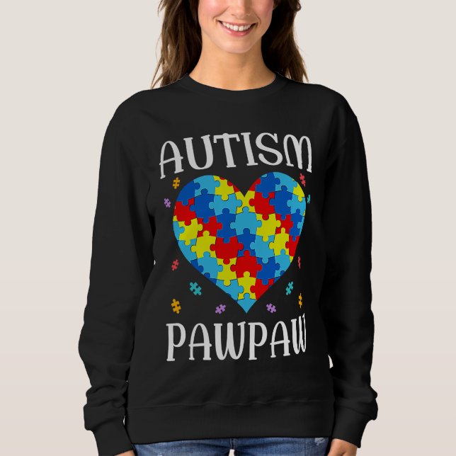 Autism Pawpaw Matching Family Heart Autism Awarene Sweatshirt (Vorderseite)