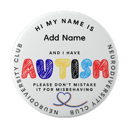 Autism Pin  ID Neurodiversity club Button