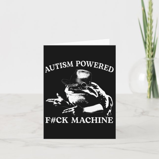 Autism Powered F#ck Machine Funny Meme Frog Autist Karte (Vorderseite)