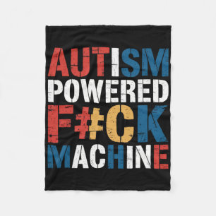 Autism Powered F#ck Machine Retro Rizz'em Funny Qu Fleecedecke