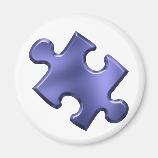 Autism Puzzle Piece Blue Magnet (Vorne)
