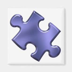 Autism Puzzle Piece Blue Magnet