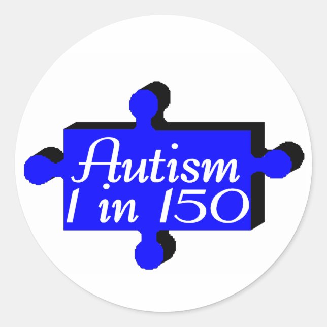 Autism Puzzle Piece Blue Runder Aufkleber (Vorderseite)