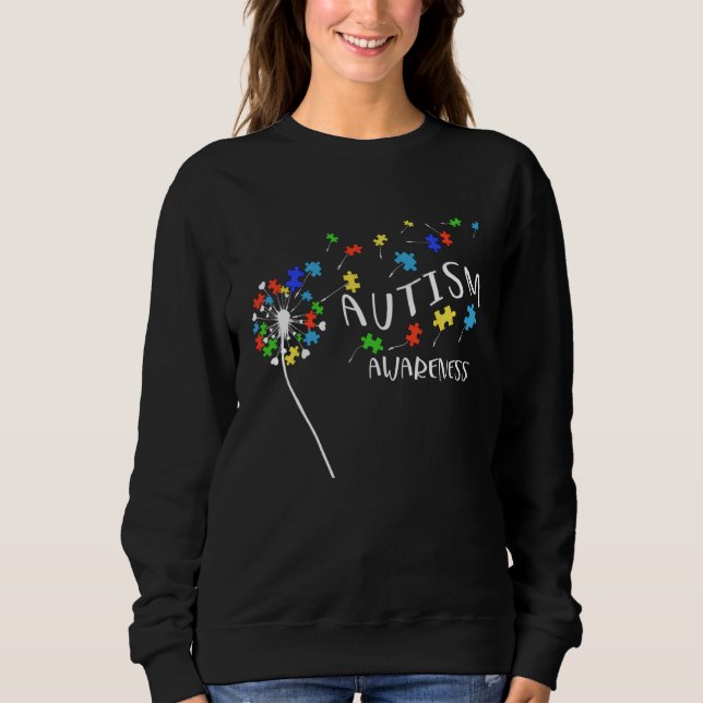 Autism Puzzle Piece Dandelion Autism Awareness Mon Sweatshirt (Vorderseite)