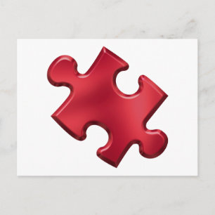 Autism Puzzle Piece Red Postkarte