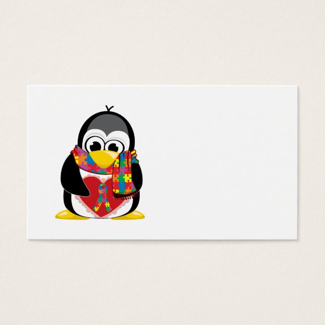Autism Ribbon Penguin Scarf (Vorderseite)
